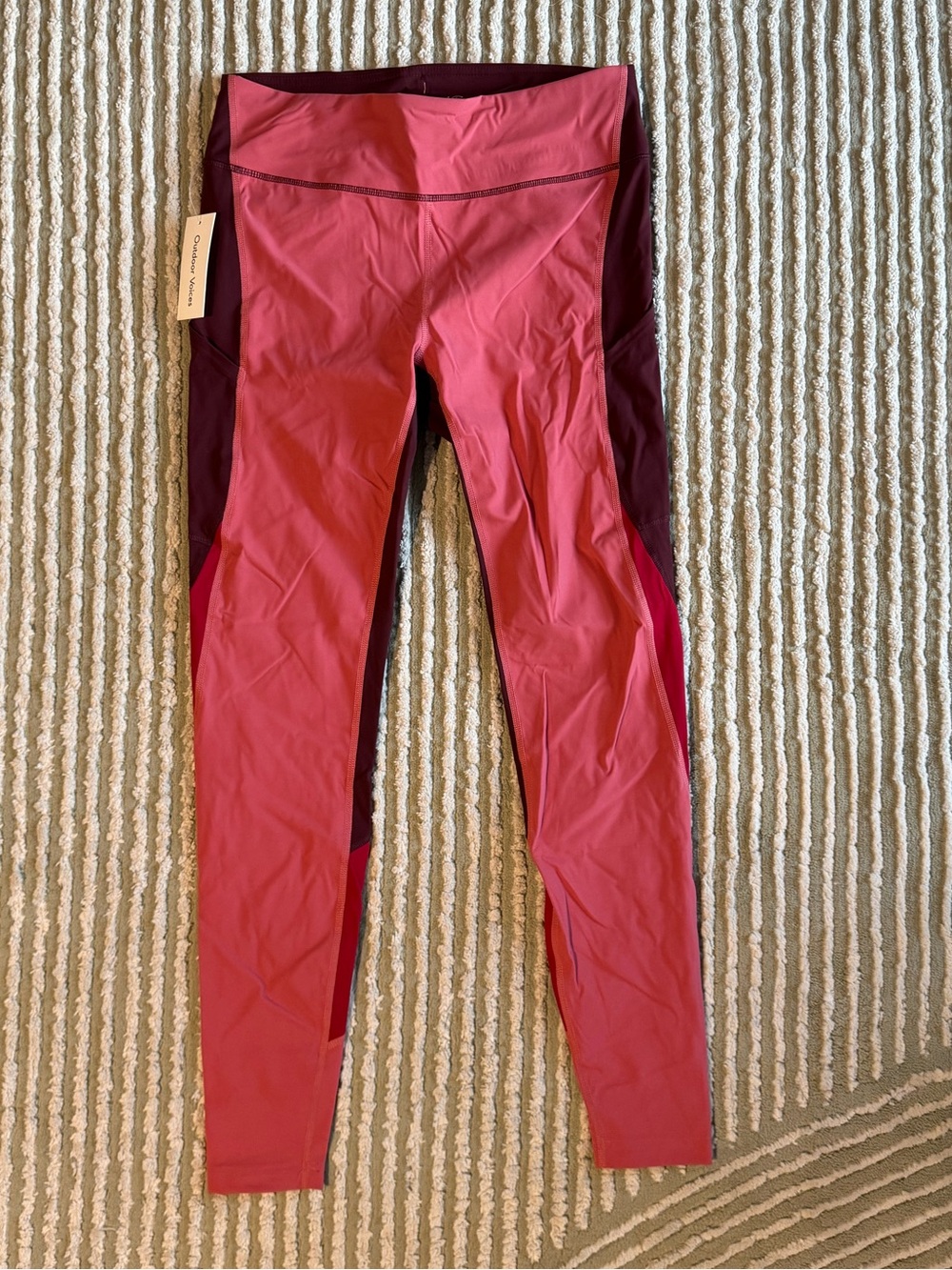 Outdoor Voices Zoom Legging (NWT, Large, Desert Rose/Shiraz/Pomegranate)